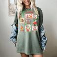 Merry And Bright Christmas Gingerbread Santa Book Teacher Women's Comfort Colors T-Shirt Berry