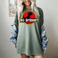 Nerdy No Internet Dinosaur Computer Science Teacher Women's Comfort Colors T-Shirt Berry