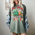 One Merry Teacher Groovy Christmas Tree Pjs Xmas Teacher Women's Comfort Colors T-Shirt Berry One Merry Teacher Groovy Christmas Tree Pjs Xmas Teacher Women's Comfort Colors T-Shirt Berry
