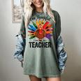 One Thankful Teacher Thanksgiving TurkeyCute Pencil Women's Comfort Colors T-Shirt Berry One Thankful Teacher Thanksgiving TurkeyCute Pencil Women's Comfort Colors T-Shirt Berry