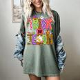 Retro Trick Or Teach Leopard Ghost Halloween Spooky Teacher Women's Comfort Colors T-Shirt Berry