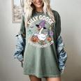 Silly Goose Spooky Teacher Club Halloween Witch Ghost Women's Comfort Colors T-Shirt Berry