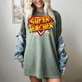 Super Teacher Superhero Back To School Teacher's Women's Comfort Colors T-Shirt Berry Super Teacher Superhero Back To School Teacher's Women's Comfort Colors T-Shirt Berry