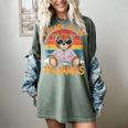 I Teach In My Pajamas Teacher Sunset Bear Retro Women's Comfort Colors T-Shirt Berry