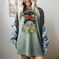 Teacher Life Messy Bun Glasses Leopard Sunflower Women's Comfort Colors T-Shirt Berry Teacher Life Messy Bun Glasses Leopard Sunflower Women's Comfort Colors T-Shirt Berry