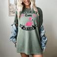 This Teacher Loves Her Flock Cute Flamingo Teacher Women's Comfort Colors T-Shirt Berry