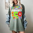 My Teacher Survived 100 Days Of Me 100 Days Of School Women's Comfort Colors T-Shirt Berry