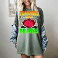 Teacher Teachers Love Brains Skeleton Hand Heart Halloween Women's Comfort Colors T-Shirt Berry
