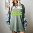 Teachers Love Brains Halloween Teacher Zombie Women's Comfort Colors T-Shirt Berry Teachers Love Brains Halloween Teacher Zombie Women's Comfort Colors T-Shirt Berry