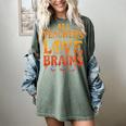 All Teachers Love Brains Shirt Halloween Teacher Women's Comfort Colors T-Shirt Berry