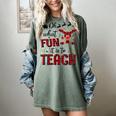 Teachers Oh What Fun It Is To Teach Cute Red Plaid Reindeer Women's Comfort Colors T-Shirt Berry