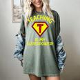 Teaching Is My Superpower Fun Elementary Teacher 1st Grade Women's Comfort Colors T-Shirt Berry