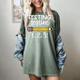Testing Testing 123 Cute Test Day School Teacher Exam For Men Women Girls Kids Women's Comfort Colors T-Shirt Berry