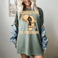 History Education Is Freedom African Map Black Teacher Women's Comfort Colors T-Shirt Berry