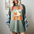 Trick Or Teach Halloween Shirt For Teacher Kids Floral Ghost Women's Comfort Colors T-Shirt Berry