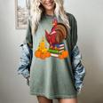 Turkey Reading Books Fall Thanksgiving Teacher Book Women's Comfort Colors T-Shirt Berry