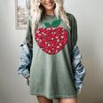 Valentines Day Teacher Hearts Apple Love Teach Women Men Women's Comfort Colors T-Shirt Berry