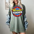 Wonder Teacher Super Woman Power Superhero Back To School Women's Comfort Colors T-Shirt Berry