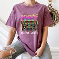 Back To School Retro Reading Is My Jam 80s Teacher Boombox Women's Comfort Colors T-Shirt Moss Back To School Retro Reading Is My Jam 80s Teacher Boombox Women's Comfort Colors T-Shirt Moss