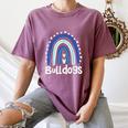 Bulldogs School Mascot Rainbow Teacher Lover Women's Comfort Colors T-Shirt Moss