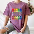 Colorful Crayon Kindergarten Team Tee For Teachers Students Men Women Kids Women's Comfort Colors T-Shirt Moss