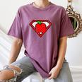 Cute Distressed Super Teacher Superhero Apple Shirt Women's Comfort Colors T-Shirt Moss