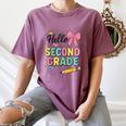 Cute Hello Second Grade Back To School Coquette Teacher Girl Women's Comfort Colors T-Shirt Moss