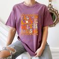 Fall In Love With Music Groovy Thanksgiving Music Teacher Men Women Girls Kids Women's Comfort Colors T-Shirt Moss