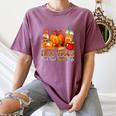 Fall Vibes Costume Teacher Thanksgiving Leopard Gnome Women's Comfort Colors T-Shirt Moss