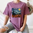 Halloween Pumpkin Starry Night Van Gogh Art Teacher Women's Comfort Colors T-Shirt Moss Halloween Pumpkin Starry Night Van Gogh Art Teacher Women's Comfort Colors T-Shirt Moss