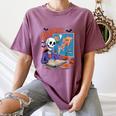 Halloween Skeleton Geography Teacher Pumpkin Bats Classroom Women's Comfort Colors T-Shirt Moss Halloween Skeleton Geography Teacher Pumpkin Bats Classroom Women's Comfort Colors T-Shirt Moss
