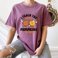 Halloween Teacher I Teach The Cutest Pumpkins In The Patch Women's Comfort Colors T-Shirt Moss Halloween Teacher I Teach The Cutest Pumpkins In The Patch Women's Comfort Colors T-Shirt Moss