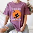 Halloween Teacher Witch Lets Eat Kids Punctuation Women's Comfort Colors T-Shirt Moss