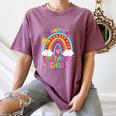 Happy 50th Days Of School Rainbow Teacher 50 Days Smarter Women's Comfort Colors T-Shirt Moss Happy 50th Days Of School Rainbow Teacher 50 Days Smarter Women's Comfort Colors T-Shirt Moss