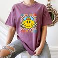 Happy To See Your Face Hippie Smile Back To School Teachers Women's Comfort Colors T-Shirt Moss