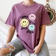 Happy To See Your Face Smile Face Teacher Back To School Women's Comfort Colors T-Shirt Moss