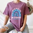 Happy Teacher I Wear Blue For My Students Autism Awareness Women's Comfort Colors T-Shirt Moss Happy Teacher I Wear Blue For My Students Autism Awareness Women's Comfort Colors T-Shirt Moss