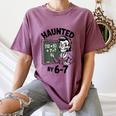 Haunted 67 Skeleton Math Teacher Halloween Costume Math Pun Women's Comfort Colors T-Shirt Moss