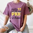 Hello Pre-K Preschool Back To School First Day Teacher Kids Women's Comfort Colors T-Shirt Moss