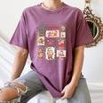 Merry And Bright Christmas Gingerbread Santa Book Teacher Women's Comfort Colors T-Shirt Moss