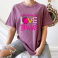 In October We Wear Pink Love Teacher Breast Cancer Awareness Women's Comfort Colors T-Shirt Moss