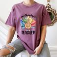One Thankful Teacher Turkey Pencil Thanksgiving Teachers Women's Comfort Colors T-Shirt Moss One Thankful Teacher Turkey Pencil Thanksgiving Teachers Women's Comfort Colors T-Shirt Moss