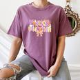 Physical Education Halloween Bow Checkered Teacher Ghost PE Women's Comfort Colors T-Shirt Moss