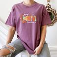 Preppy One Thankful Teacher Coquette Thanksgiving Teacher Women's Comfort Colors T-Shirt Moss