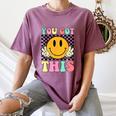 You Got This Retro Smile Motivational Testing Day Teacher Women's Comfort Colors T-Shirt Moss You Got This Retro Smile Motivational Testing Day Teacher Women's Comfort Colors T-Shirt Moss