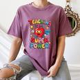 Retro Teaching Is My Superpower Apple Teacher Appreciation Women's Comfort Colors T-Shirt Moss Retro Teaching Is My Superpower Apple Teacher Appreciation Women's Comfort Colors T-Shirt Moss