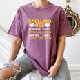 Spelling Bee Costume For a Halloween Teacher Pun Women Women's Comfort Colors T-Shirt Moss Spelling Bee Costume For a Halloween Teacher Pun Women Women's Comfort Colors T-Shirt Moss
