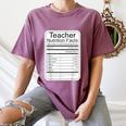 Teacher Nutrition Facts Teachers Nutritional Fact Women's Comfort Colors T-Shirt Moss Teacher Nutrition Facts Teachers Nutritional Fact Women's Comfort Colors T-Shirt Moss