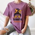 Thanksgiving Shirt Teacher Women Messy Bun Thankful Teacher Women's Comfort Colors T-Shirt Moss Thanksgiving Shirt Teacher Women Messy Bun Thankful Teacher Women's Comfort Colors T-Shirt Moss