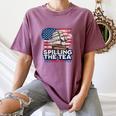 US History Teacher Boston Spilling The Tea Since 1773 Women's Comfort Colors T-Shirt Moss